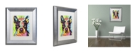 Trademark Global Dean Russo 'Boston Terrier Crowned' Matted Framed Art - 14" x 11" x 0.5"